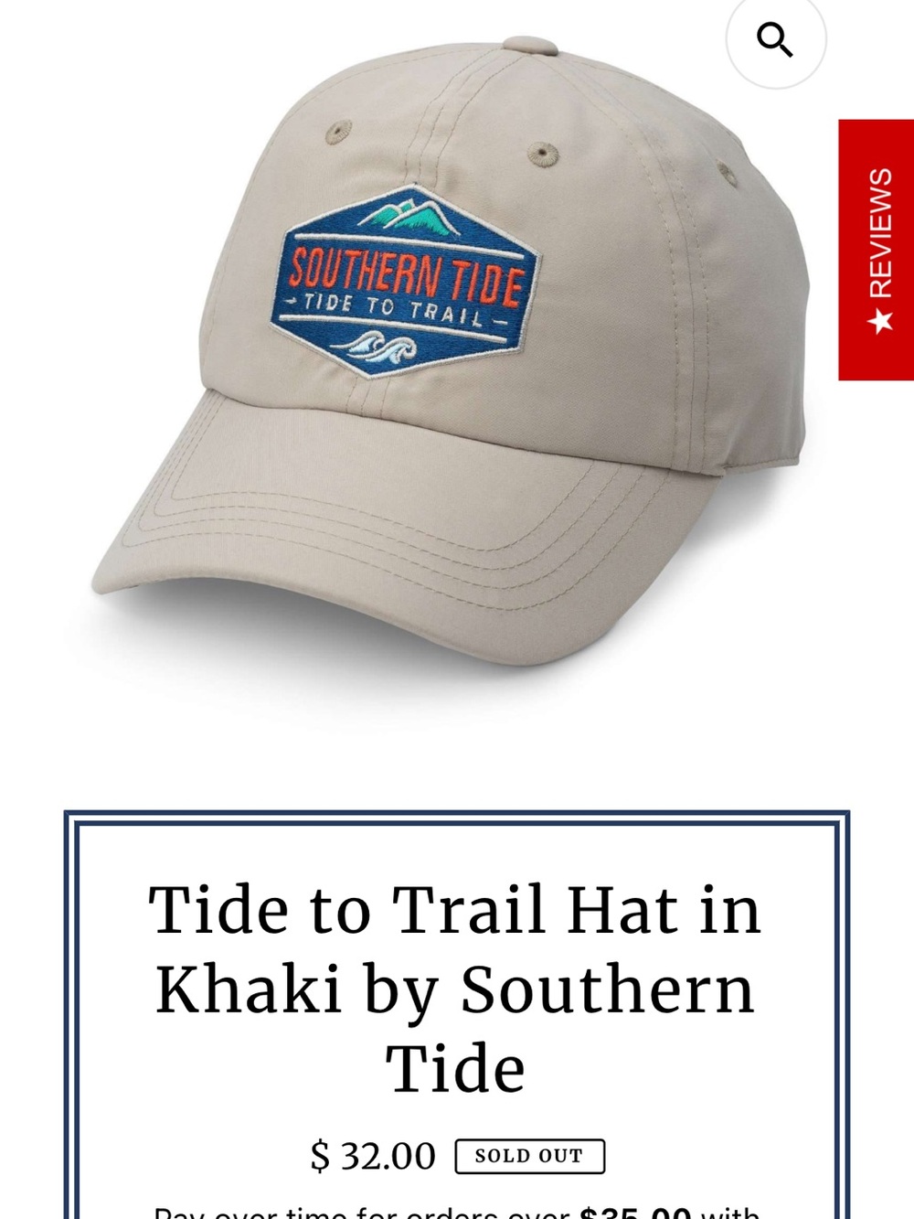 Southern Tide Khaki Baseball Cap with Blue Striped Strap